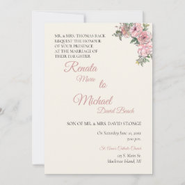 Trouwkaart Blush Floral Kaart