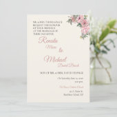 Trouwkaart Blush Floral Kaart (Staand voorkant)
