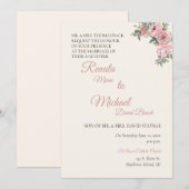 Trouwkaart Blush Floral Kaart (Voorkant / Achterkant)