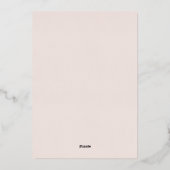 Trouwkaart Blush Ivoorkleurig & Roze Goud Folie Uitnodiging (Achterkant)