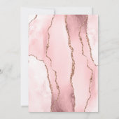 Trouwkaart Blush Rose Gold Agate Donker Kaart (Achterkant)