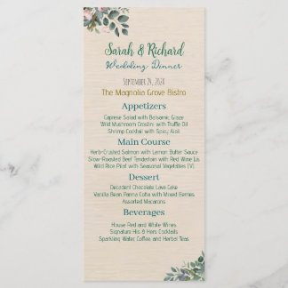 Trouwkaart Blush Sage Bloem Menu