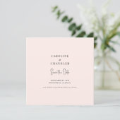 Trouwkaart Blush Square Save the Date (Staand voorkant)