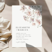 Trouwkaart Blush Wildflower Minimal Boho