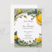 Trouwkaart 'Boterbloem in bloei voor altijd' (Voorkant / Achterkant)