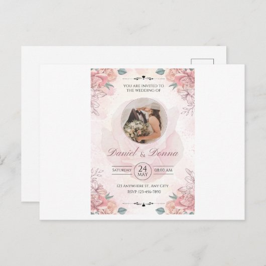 trouwkaart briefkaart (Voorkant / Achterkant)