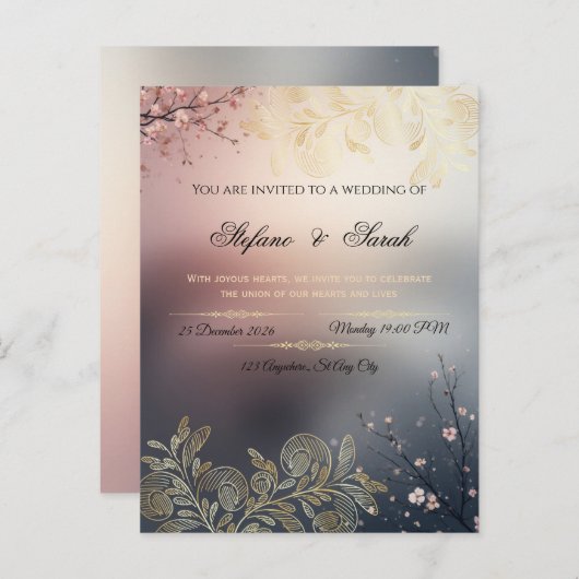 Trouwkaart Briefkaart (Voorkant / Achterkant)