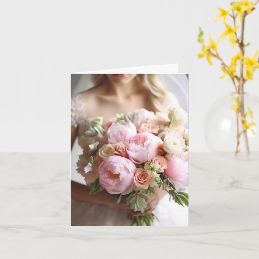 Trouwkaart Bruid Kaart (Gele Bloem)