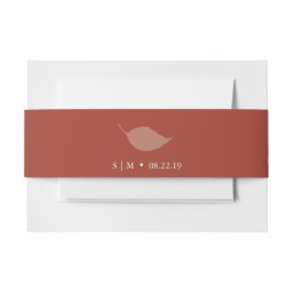 Trouwkaart Buikbanden Monogram Oranje Uitnodigingen Wikkel