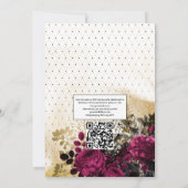 Trouwkaart Burgundy - Marsala & Goud QR Code Kaart (Achterkant)