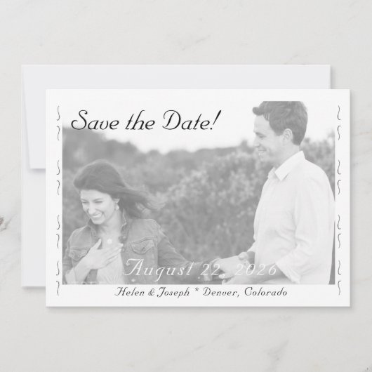 Trouwkaart BW Hochzeit Flat Save The Date Kaart (Voorkant)