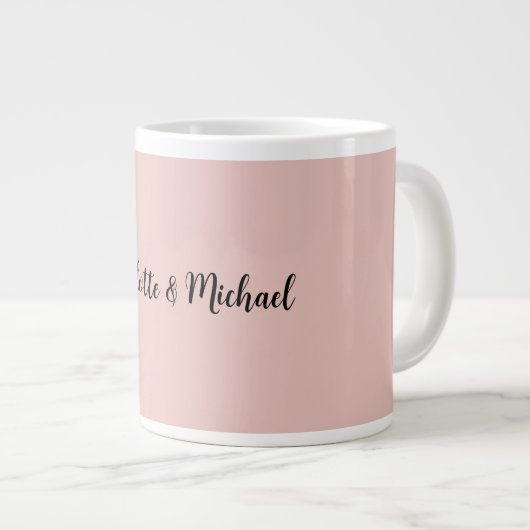 Trouwkaart Calligrafie Elegante Roze Goud Gewone N Grote Koffiekop (Voorkant rechts)