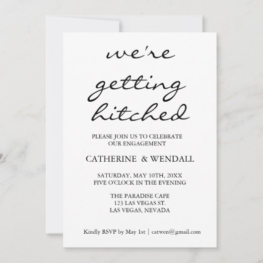 Trouwkaart Calligraphy Aankondiging (Voorkant)