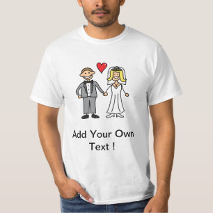 Trouwkaart Cartoon - Voeg Je Eigen Bericht Toe T-shirt