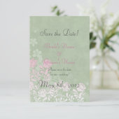 Trouwkaart 'Climbing Rose' Save the Date (Staand voorkant)