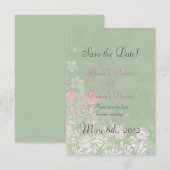 Trouwkaart 'Climbing Rose' Save the Date (Voorkant / Achterkant)