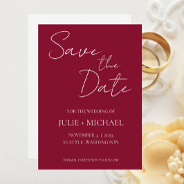 Trouwkaart Cranberry Eenvoudige Stijl Save The Date