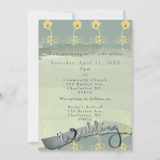 Trouwkaart Daisy Slate Kaart (Achterkant)