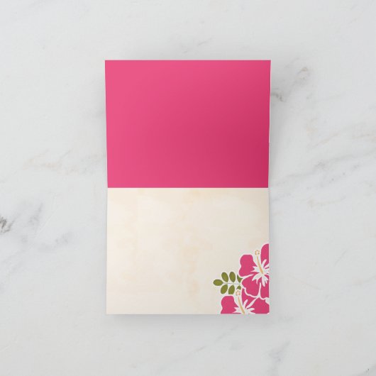 Trouwkaart Dank Je Wel Kaarten met Fuchsia Hibiscu (Binnen)