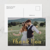 Trouwkaart Dank Je Wel Met Glitter Briefkaart (Voorkant / Achterkant)