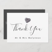 Trouwkaart Dank Je Wel Ontdekking Pebble Heart Bedankkaart (Voorkant / Achterkant)