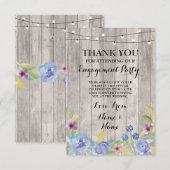 Trouwkaart Dankbetuiging Hout Bloem Bedankkaart (Voorkant / Achterkant)