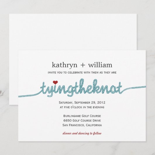 Trouwkaart 'De Knoop Doorhakken' Kaart (Voorkant / Achterkant)