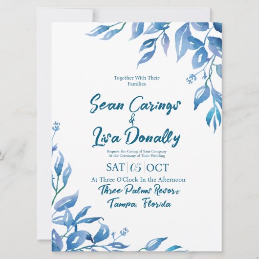 Trouwkaart Deep Blue Feestdagenkaart (Voorkant)