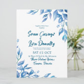 Trouwkaart Deep Blue Feestdagenkaart (Staand voorkant)