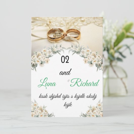 Trouwkaart design kaart (Staand voorkant)