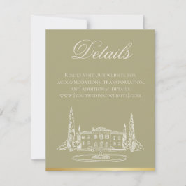 Trouwkaart Details Card Sage voor Garden Party Kaart