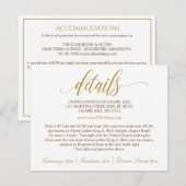 Trouwkaart Details | Luxe Calligrafie (Goud) Informatiekaartje (Voorkant / Achterkant)