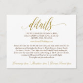 Trouwkaart Details | Luxe Calligrafie (Goud) Informatiekaartje (Voorkant)