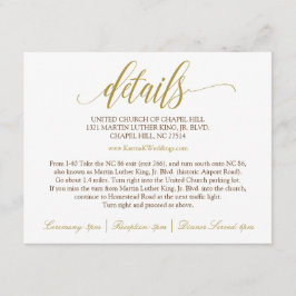 Trouwkaart Details | Luxe Kalligrafie (Goud) Informatiekaartje