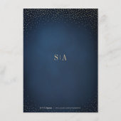 Trouwkaart details met glitters in marineblauw en informatiekaartje (Achterkant)