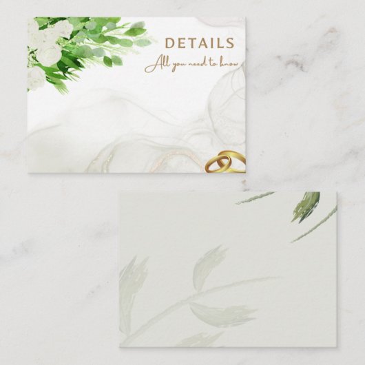 Trouwkaart Details Plaatskaartje (Voorkant / Achterkant)