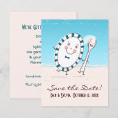 Trouwkaart 'Dish & Spoon Save the Date' Date (Voorkant / Achterkant)