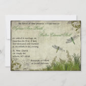 Trouwkaart Dragonfly Garden Vintage Kaart (Voorkant)
