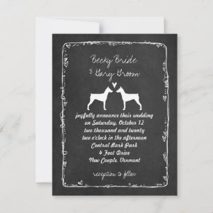 Trouwkaart Duitse Pinscher Silhouetten Save the Da Kaart
