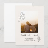 Trouwkaart eenvoudig aan te passen save the date (Voorkant / Achterkant)