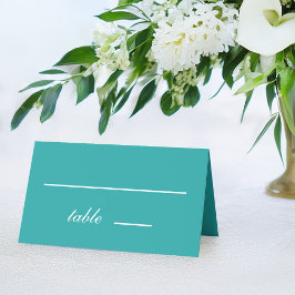 Trouwkaart eenvoudig blauw-wit kalligrafie script plaatskaartje