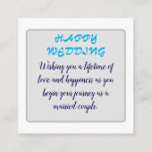 "Trouwkaart 'Eeuwige Liefde'" Informatiekaartje (Achterkant)