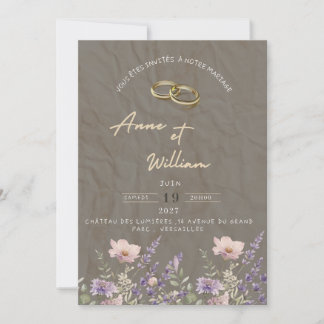 Trouwkaart Elegant | Allianties & Bloemen Kaart