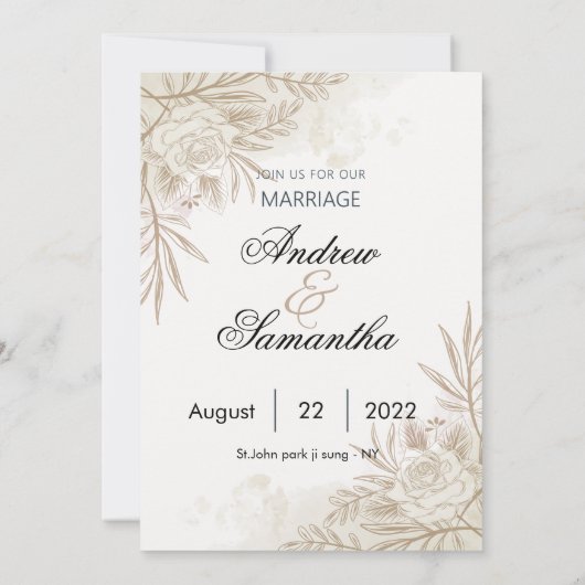 trouwkaart elegant met afbeelding kaart (Achterkant)