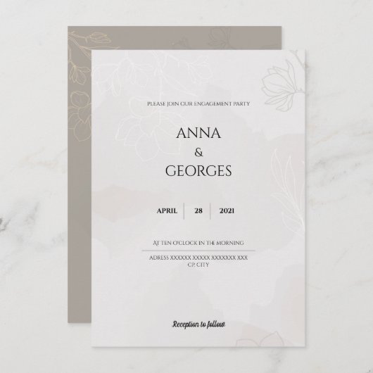 TROUWKAART ELEGANT SAVE THE DATE (Voorkant / Achterkant)