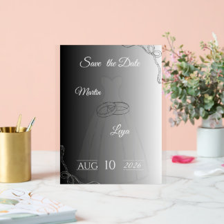 Trouwkaart | Elegante Moderne Bruid & Bruidegom Acryl Bord