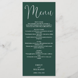 Trouwkaart Emerald Groen Calligraphy Schrift Menu