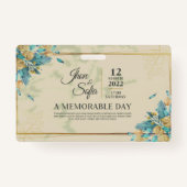 Trouwkaart Emerald Groenery Ontvangstkaart Trouwfe Badge (Voorkant)