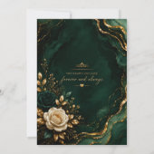 Trouwkaart Emerald Marble & Goud Luxe Kaart (Achterkant)