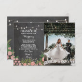 Trouwkaart Engagement Huwelijk Krijt Bloemrijke Fo Kaart (Voorkant / Achterkant)